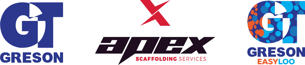 Greson Tools, Apex Scaffolding Services and Greson Easy Loo logos